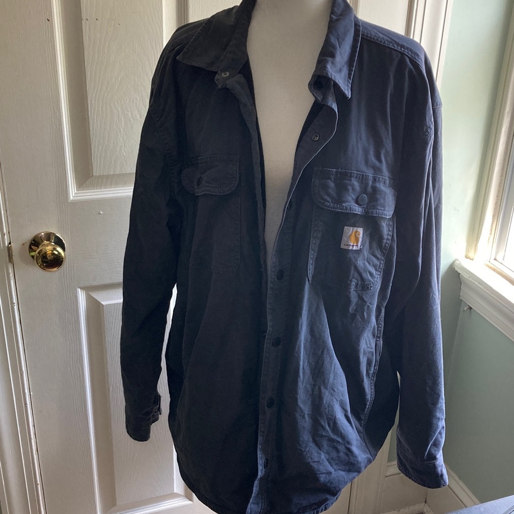 Carhartt Rugged Flex Relaxed Fit Canvas Fleece-Lined Shirt Jacket